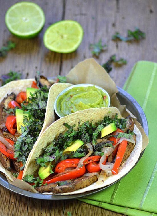 Roasted Portobello & Red Pepper Tacos | A Dash of Compassion