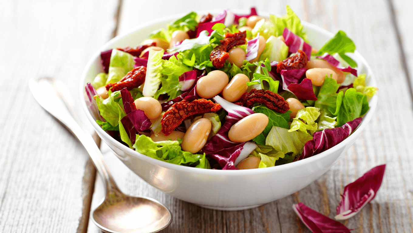 Italian Chopped Salad with White Beans & Sun-Dried Tomatoes