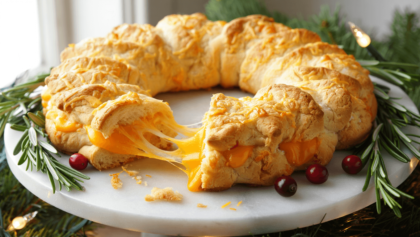 Easy Cheesy Biscuit Wreath Appetizer