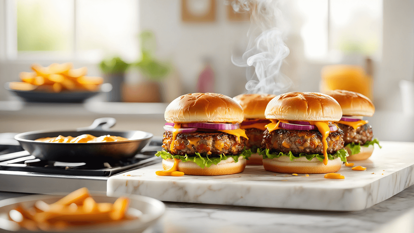 Hamburger and Fries on a tray