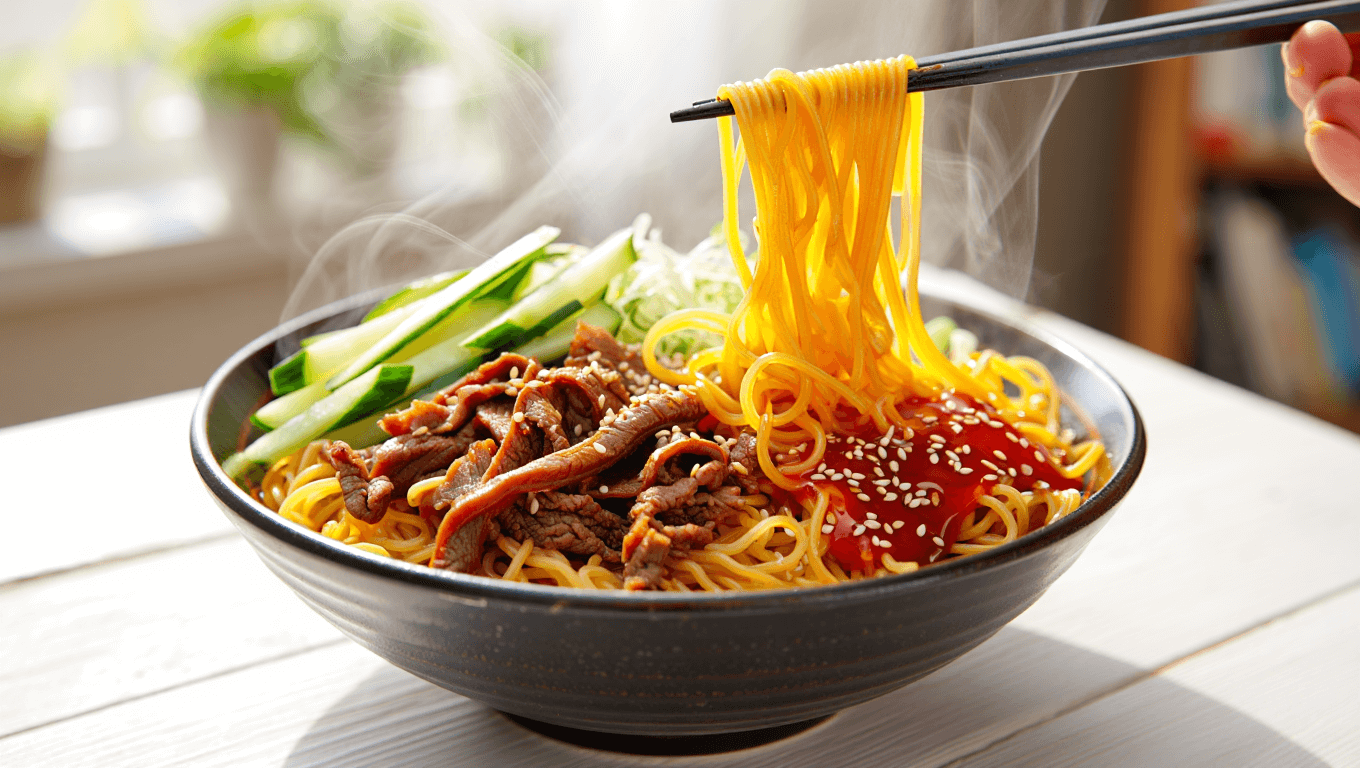 korean beef noodle bowls