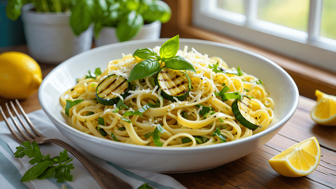 Lemon-Herb Zucchini Fettuccine