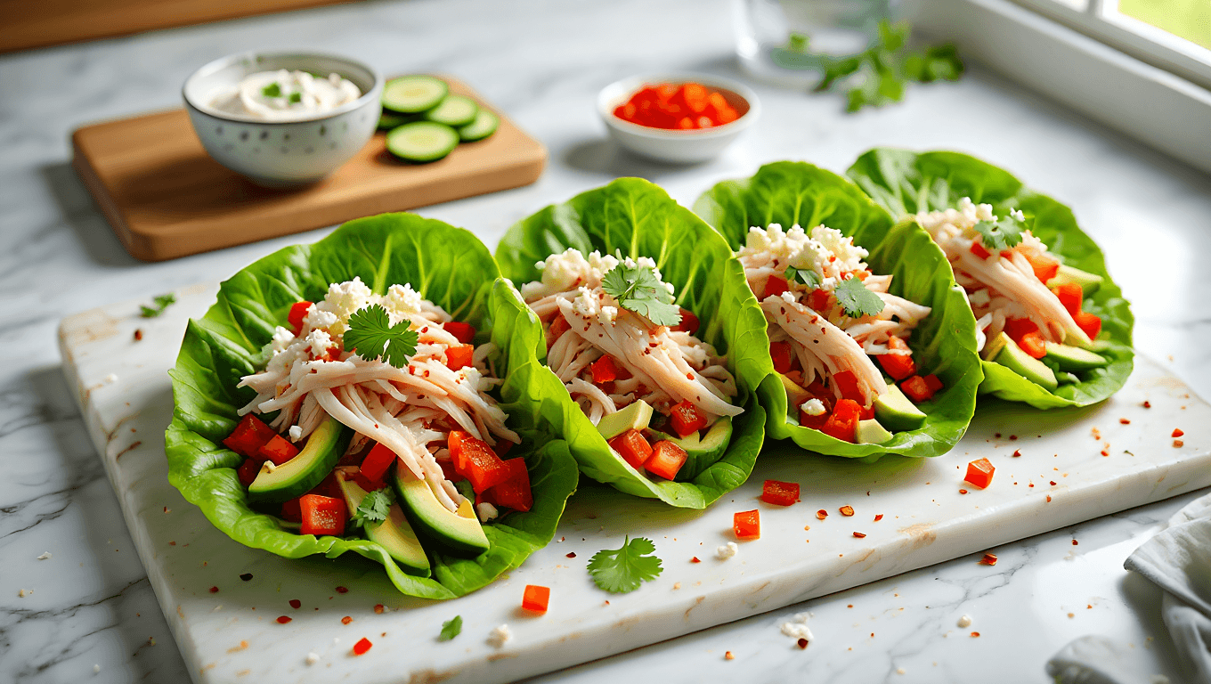 Spicy Turkey Lettuce Wraps