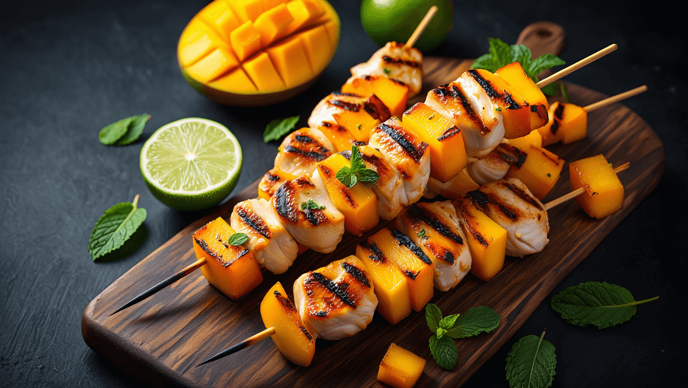 Chili-Lime Mango Chicken Skewers