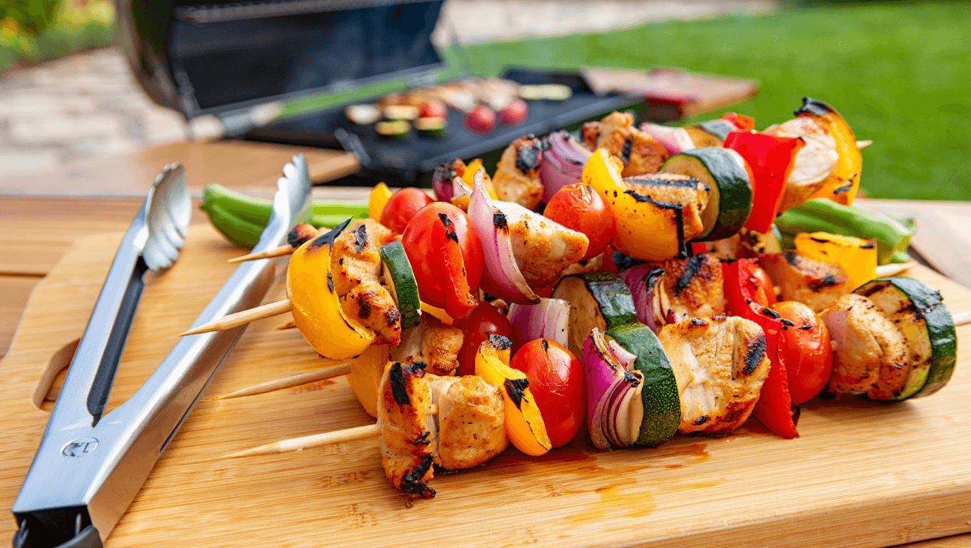 Grilled Chicken and Veggie Skewers