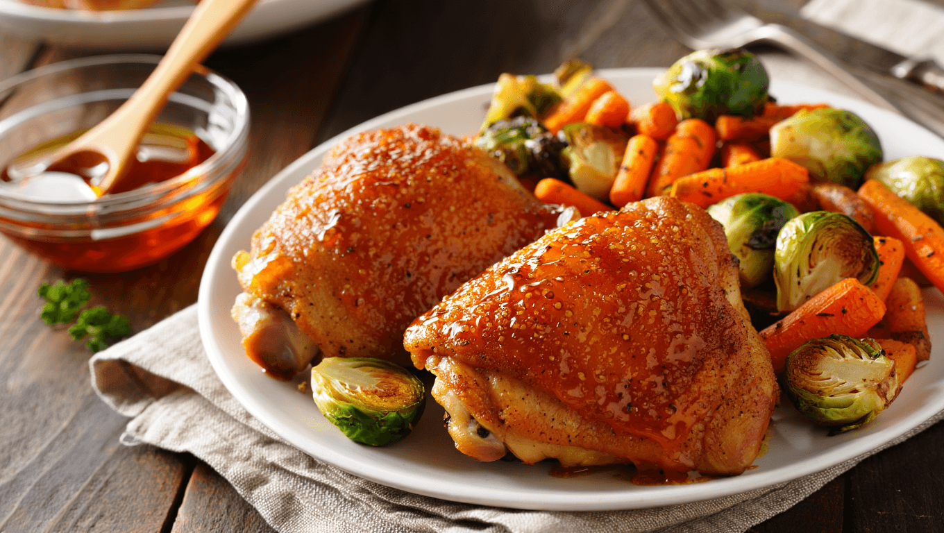 Grilled chicken on rack