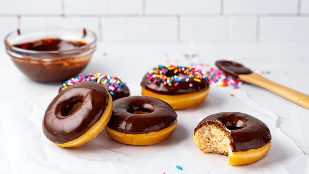 Chocolate Frosted Baked Donuts
