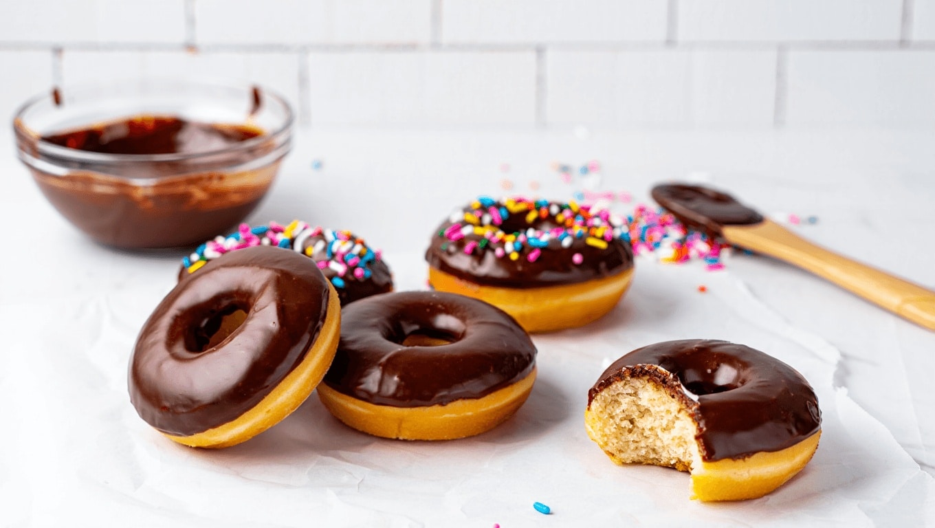 Chocolate Frosted Baked Donuts