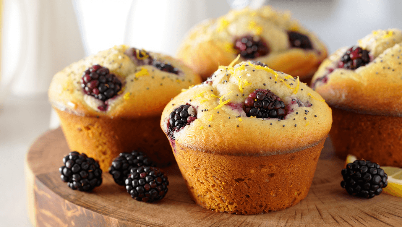 Blackberry Lemon Poppy Seed Muffins