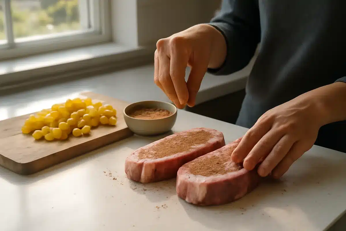 Easy Caribbean rubbed pork chops with mango salsa recipe