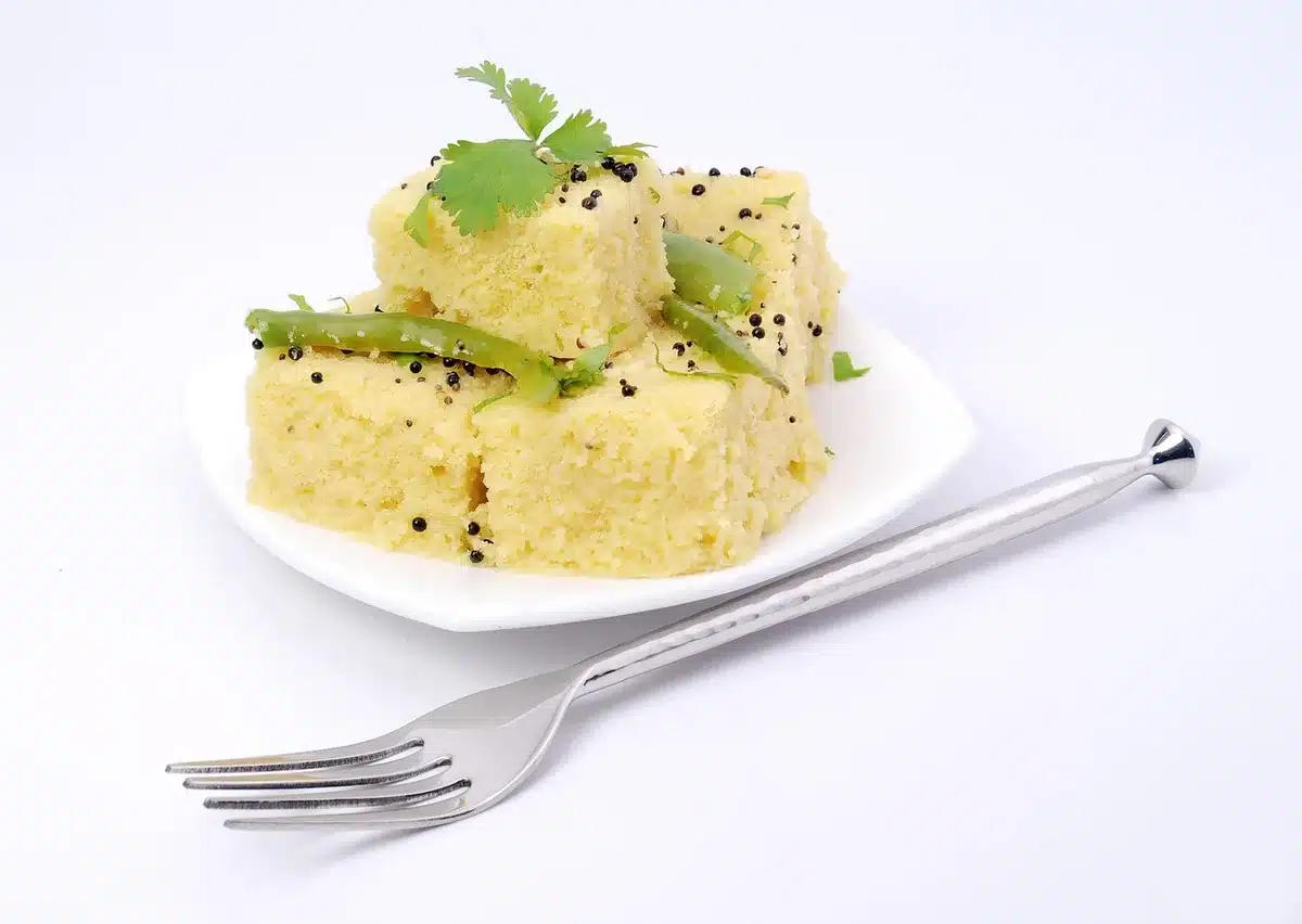 Plate with jasmine rice, steamed broccoli and glazed chicken slices served on a plate