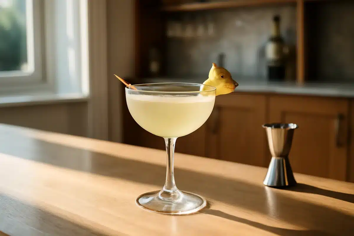 How to make Difford's Club Cocktail with pineapple rum and a splash of fizz