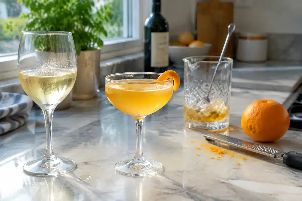 Aurora cocktail recipe: a golden, lightly vodka-laced spritz alternative