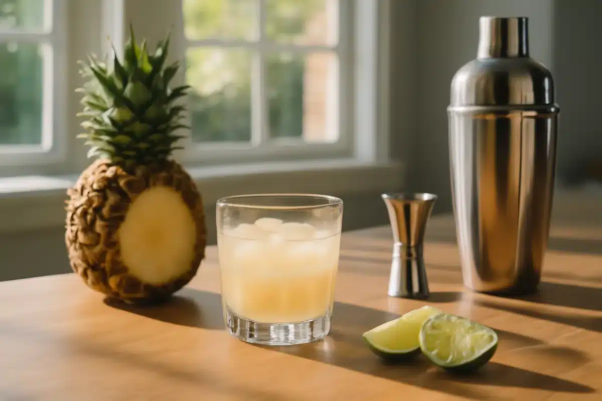 How to make the Bow and Arrow cocktail: mezcal, pineapple, lime & bourbon recipe